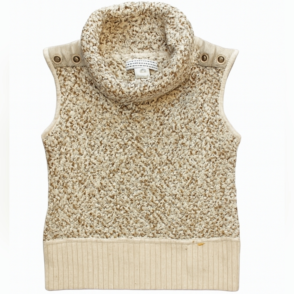 St. John Kids Sweater Vest Beige Brown Cowl Neck